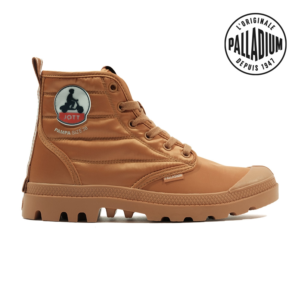 PALLADIUM PAMPA HI DARE RHONA 隆河聯名羽絨軍靴/休閒鞋-男鞋/女鞋-棕 (咖啡色系)