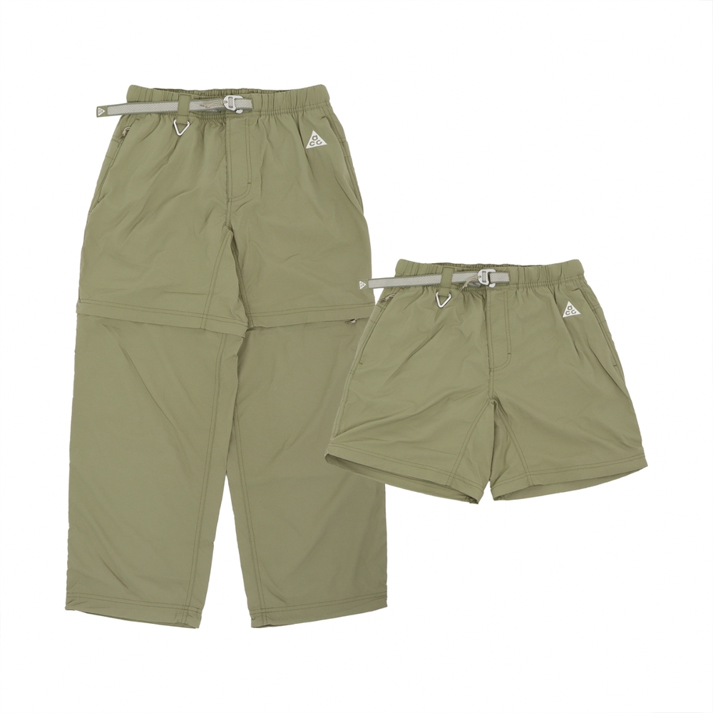 Nike 褲子ACG Trail Zip-Off Pants 男款綠可拆防潑水長褲短褲抽繩腰帶