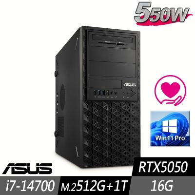 ASUS 華碩 繪圖先鋒工作站 i7-14700/16G/M.2-512GB+1TB/RTX5050/550W/W11P