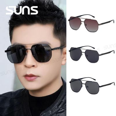 【SUNS】時尚飛行員大框偏光墨鏡 彈性TR90駕駛墨鏡 S541超輕量18g/防眩光/抗UV400
