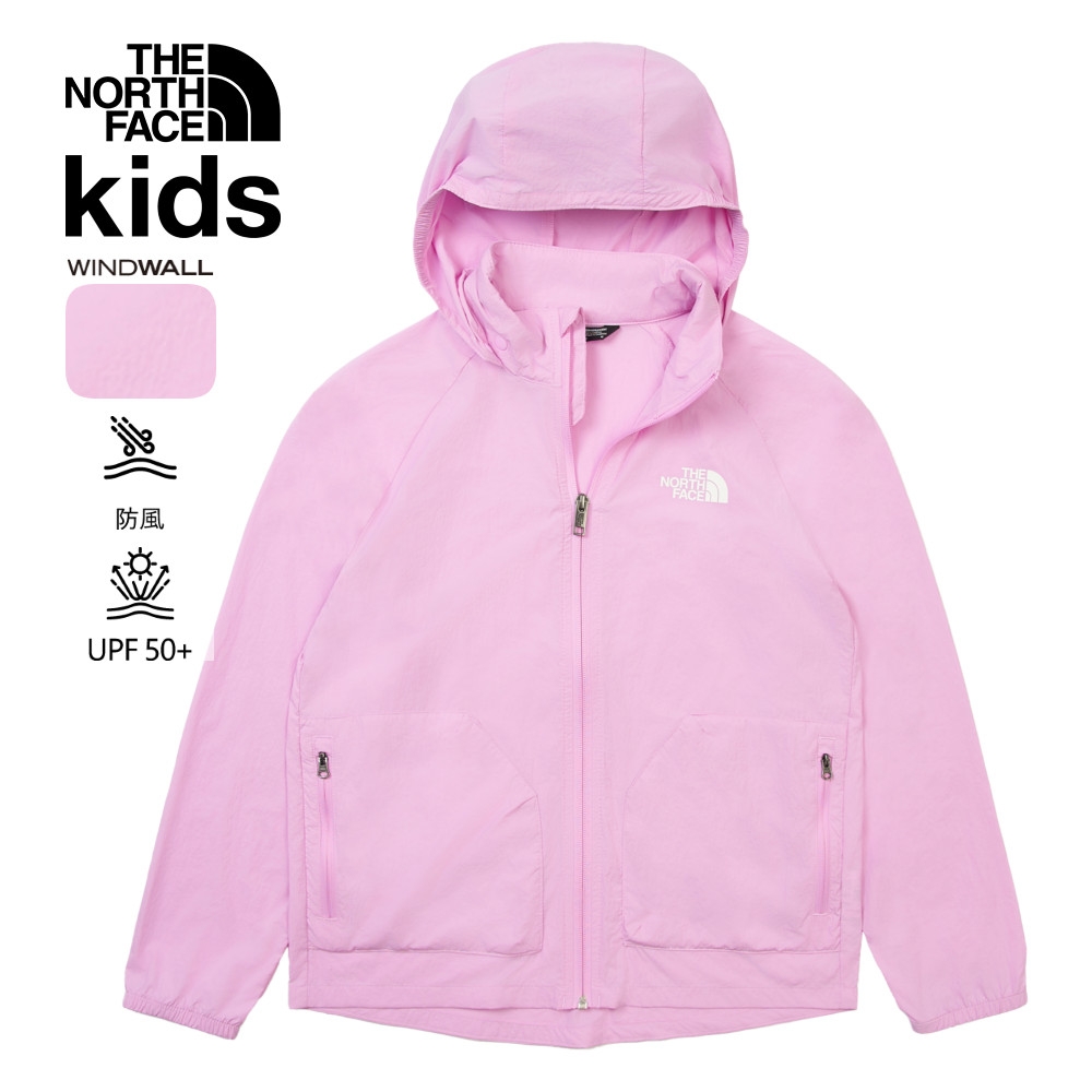 The North Face 官方旗艦】北面兒童粉紅色UPF防曬防風外套｜87Z76FI 抗