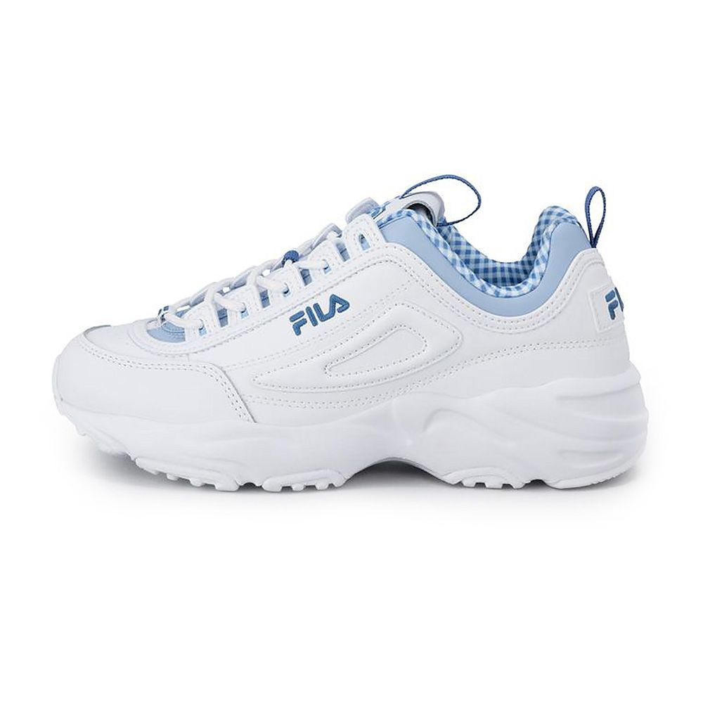 FILA ILLIT著用款 DISTRACER CHECK 女款 藍色 復古 老爹鞋  FS263OD03U001-102