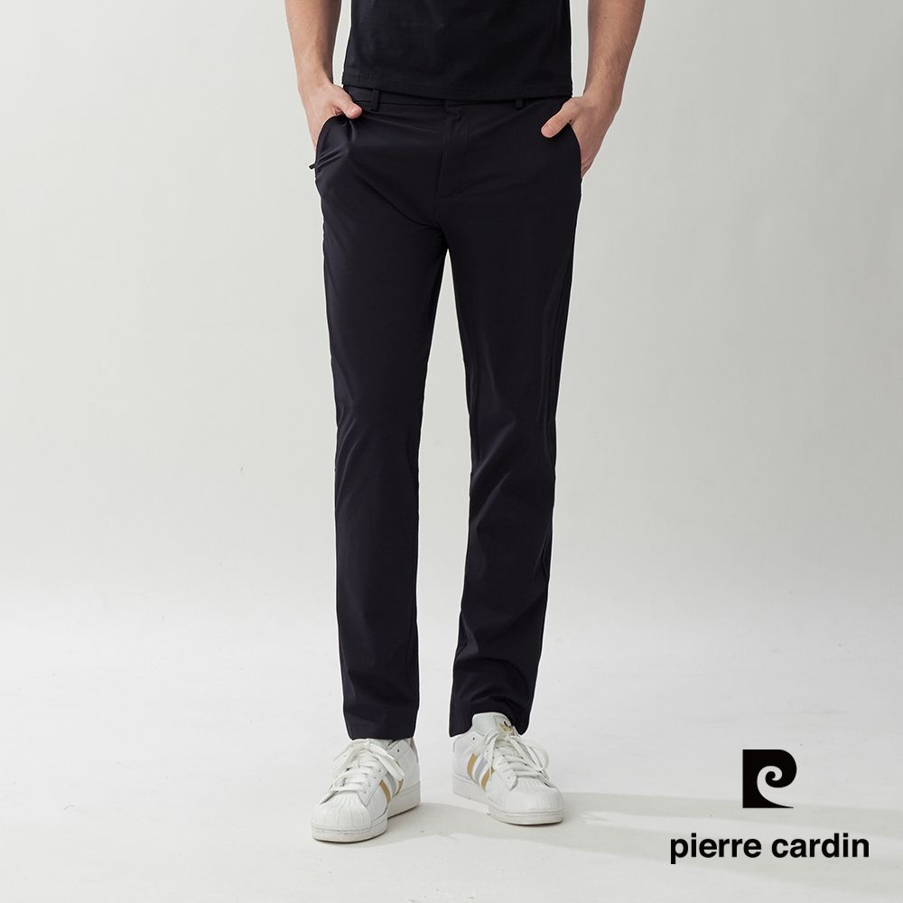 pierre cardin 皮爾卡登 網路獨家 男女款 透氣速乾休閒長褲(多色任選) (男款-黑色)