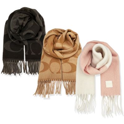 COACH 新款雙面用保暖羊毛圍巾(多款供選)