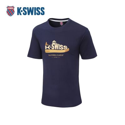 K-SWISS 短袖T恤 26SS TEE 18 M 短上衣 男短袖上衣 藍色 1013708-400