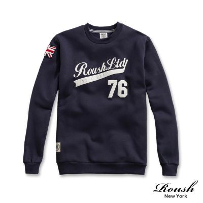 Roush #76英國貼布立體膠印刷毛大學Tee(2511539)
