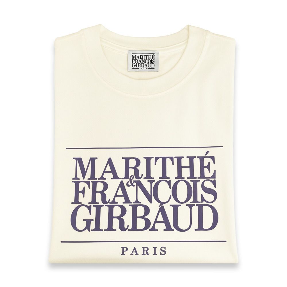 MARITHÉ FRANÇOIS GIRBAUD經典短袖T恤(中性款)多款 (淺米色-磚紅字)