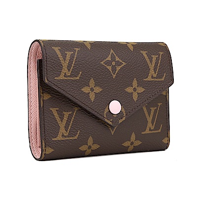 LOUIS VUITTON路易威登 Louis Vuitton LV 路易威登 M62360 VICTORINE 三折釦式錢包短夾(芭雷粉)