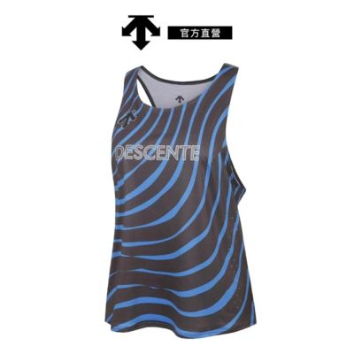 【DESCENTE】迪桑特 DELTA PRO 男士 無袖 背心 運動背心(黑色/藍色)