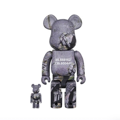 BE@RBRICK 日本衛星圖 100%+400% 庫柏力克熊 潮玩 擺件 藏品