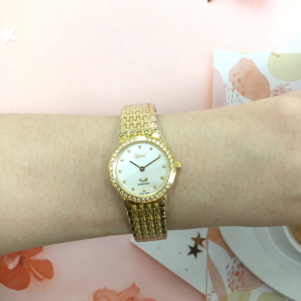 Ogival 愛其華 公司貨 時尚白面金色 石英腕錶-女錶(385-035DLK)26mm