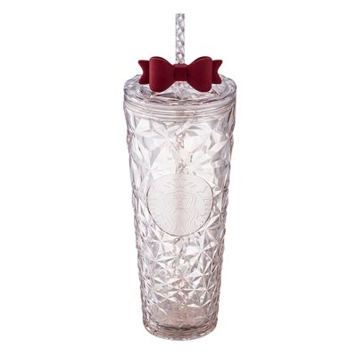 星巴克 24OZPRISM紅緞帶TOGO冷水杯