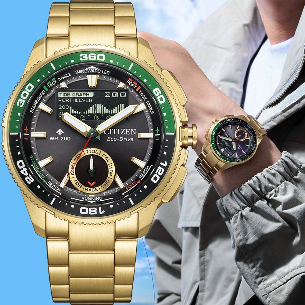 CITIZEN 星辰 Promaster 光動能液晶顯示潮汐計算帆船手錶 開學購物季 送禮首選 JV3002-51E