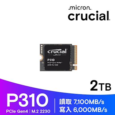 美光Micron Crucial P310 2TB 2230 2000G NVMe M.2 PCIe SSD 固態硬碟