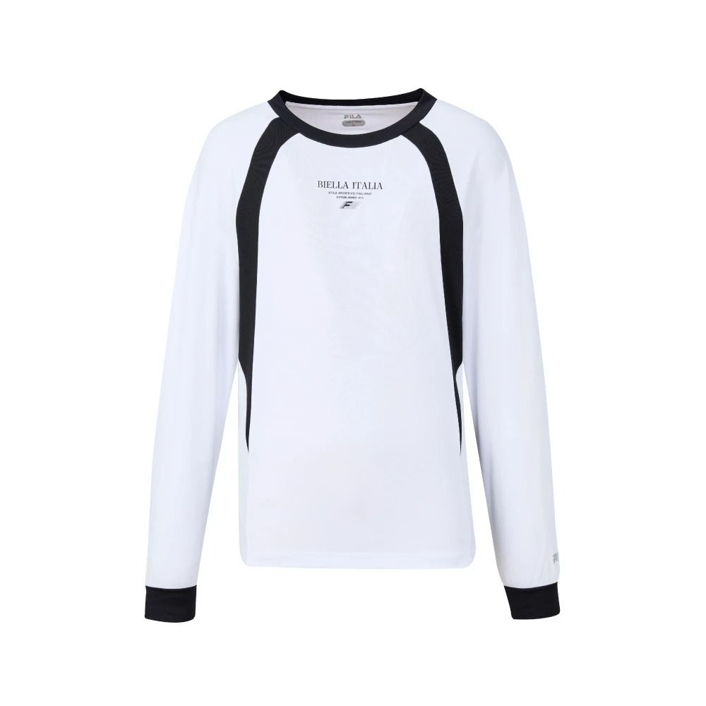 【FILA】男長袖圓領T恤-白色 1TEA-5303-WT