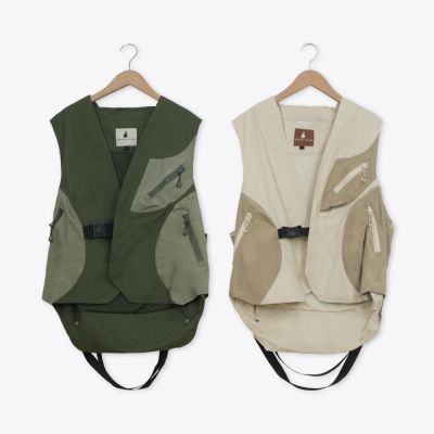 【MOSS CLUB】戶外露營多功能機能背心 綠 卡(魅力商品)