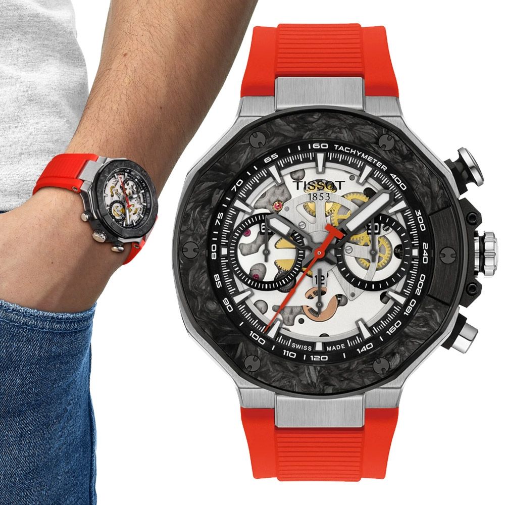 TISSOT天梭 官方授權 T-RACE 限量 MoToGP 2026 計時機械腕錶 七夕 情人節 送禮 45mm/T1414622705100