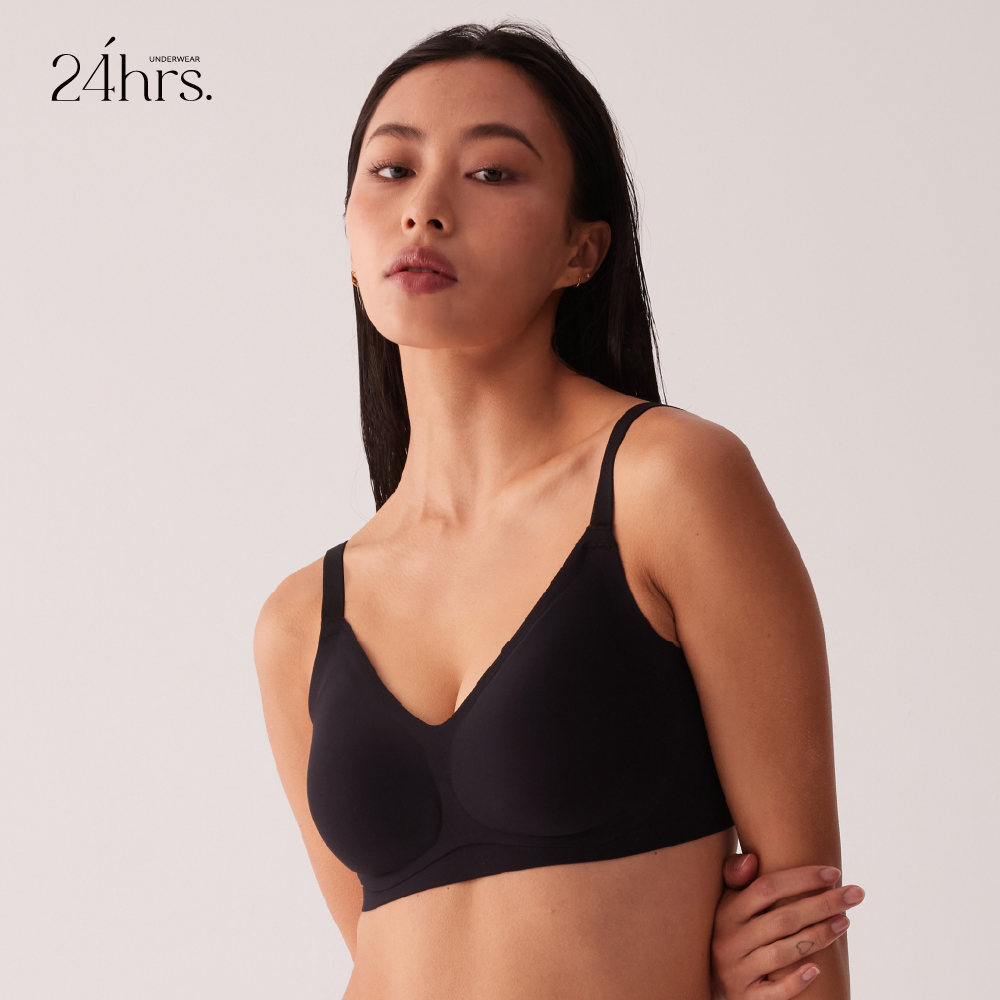 24HRS 鎮店款無感支撐內衣(舒適到忘記有穿) (經典黑)