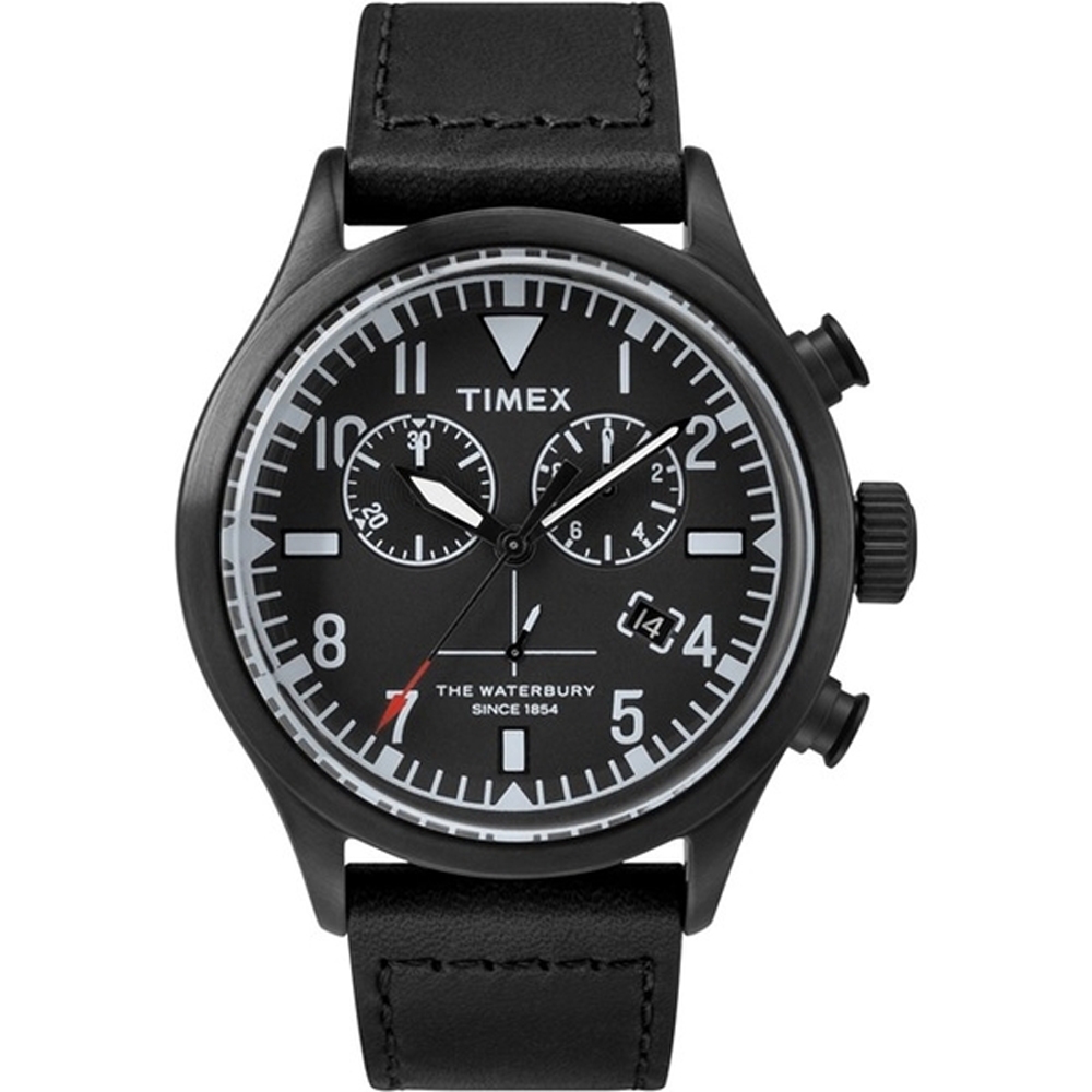TIMEX X TODD SNYDER 刻劃時代計時皮帶腕錶-全黑-TW2R12700-43mm | 三