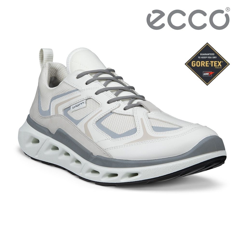 ECCO BIOM 720 M 健步休閒織物防水運動鞋 男鞋 白色/水泥灰/砂礫灰/銀色