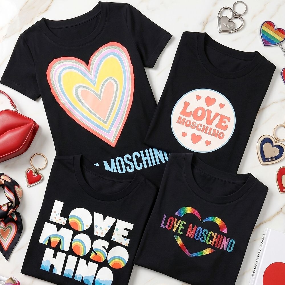 [精品潮T限時降] LOVE MOSCHINO 長版TEE 洋裝-4款可選 (心型漩渦亮片)