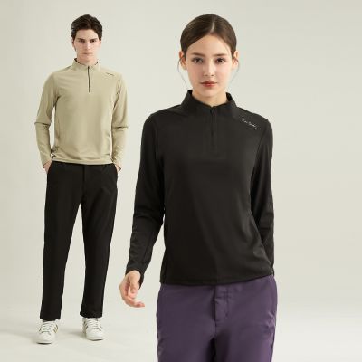 pierre cardin 皮爾卡登 網路獨家 男女款 彈力機能半拉鍊立領長袖上衣(多款任選)