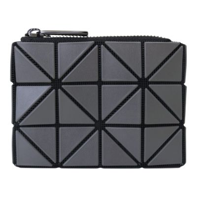 ISSEY MIYAKE  BAOBAO 幾何方格3x4 霧面啵啵零錢包(深鐵灰)
