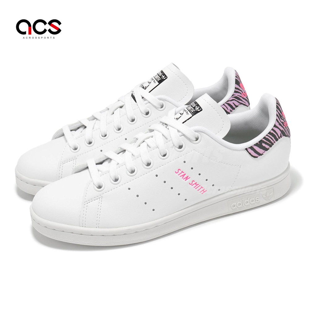 adidas 休閒鞋 Stan Smith 女鞋 白 粉紅 小白鞋 斑馬紋 史密斯 愛迪達 IE9647
