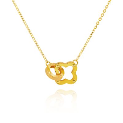 金緻品 黃金項鍊 雙生花伴 1.03錢 5G工藝