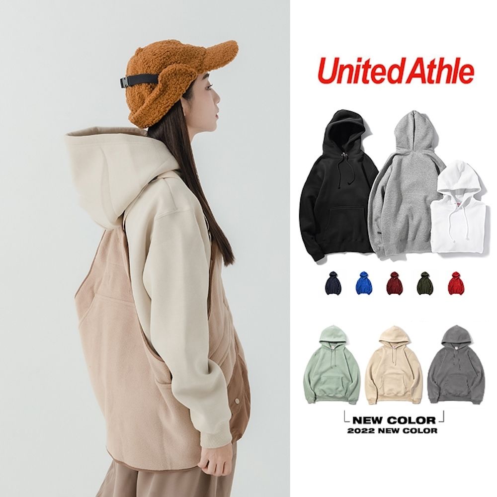 United Athle 5618-01 10OZ 鋪棉 連帽T恤 (黑色)