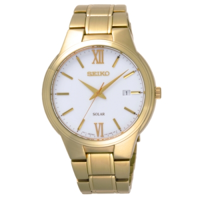 SEIKO 熱情羅馬時尚太陽能腕錶(SNE390P1)/42mm
