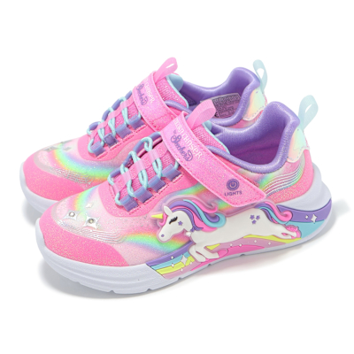 Skechers 燈鞋 S Lights-Unicorn Chaser 大童 粉 獨角獸 閃燈 發光 休閒鞋 童鞋 302298LPKMT