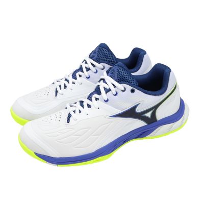 Mizuno 美津濃 羽球鞋 Wave Fang 2 寬楦 男鞋 女鞋 藍 綠 回彈 包覆 緩衝 71GA2313-51