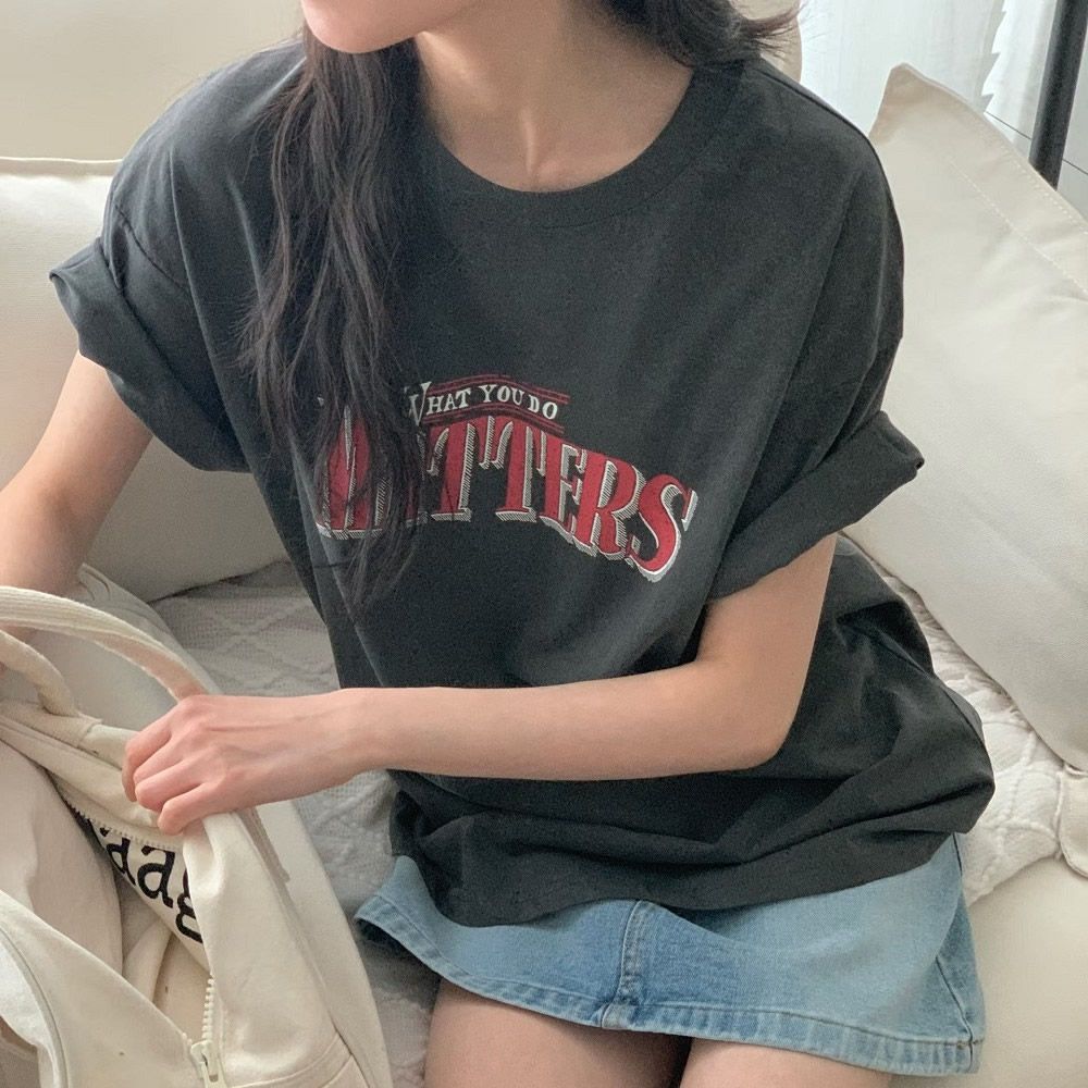 正韓女上衣 雙層五分袖T恤FIE1183-創翊韓都