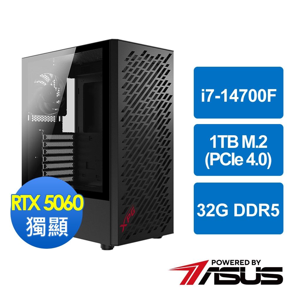 華碩B760平台[天溪俠士]i7-14700F/32G/RTX 5060/1TB_M2