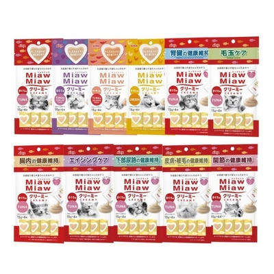 日本AIXIA愛喜雅-MiawMiaw妙喵肉泥系列 (15g*4條) x 12組=2袋