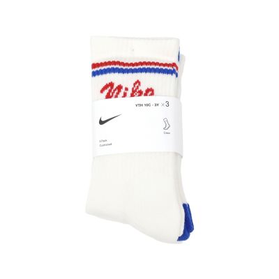 Nike 休閒襪 Cushioned Crew 大童 襪子 中筒 白 條紋 3雙入 NY2533015PS-001