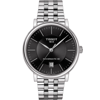 TISSOT 天梭 官方授權CARSON 都會品味紳士機械錶 男錶 畢業禮物首選(T1224071105100)40mm