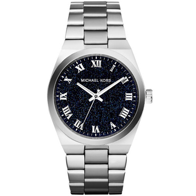 Michael Kors 璀璨繁星經典大錶盤腕錶-藍/38mm