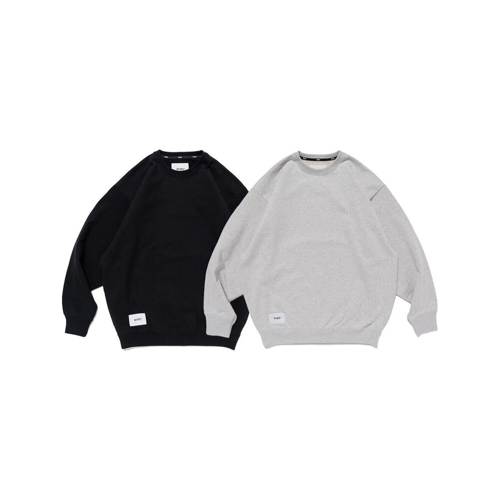 Wtaps Sign/Sweater/Cotton Ash Gray 大學T 淺灰色/黑色251ATDT-CSM01