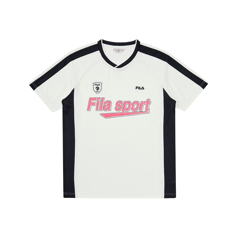 FILA 男短袖圓領T恤-米白 1TEA-1501-IV