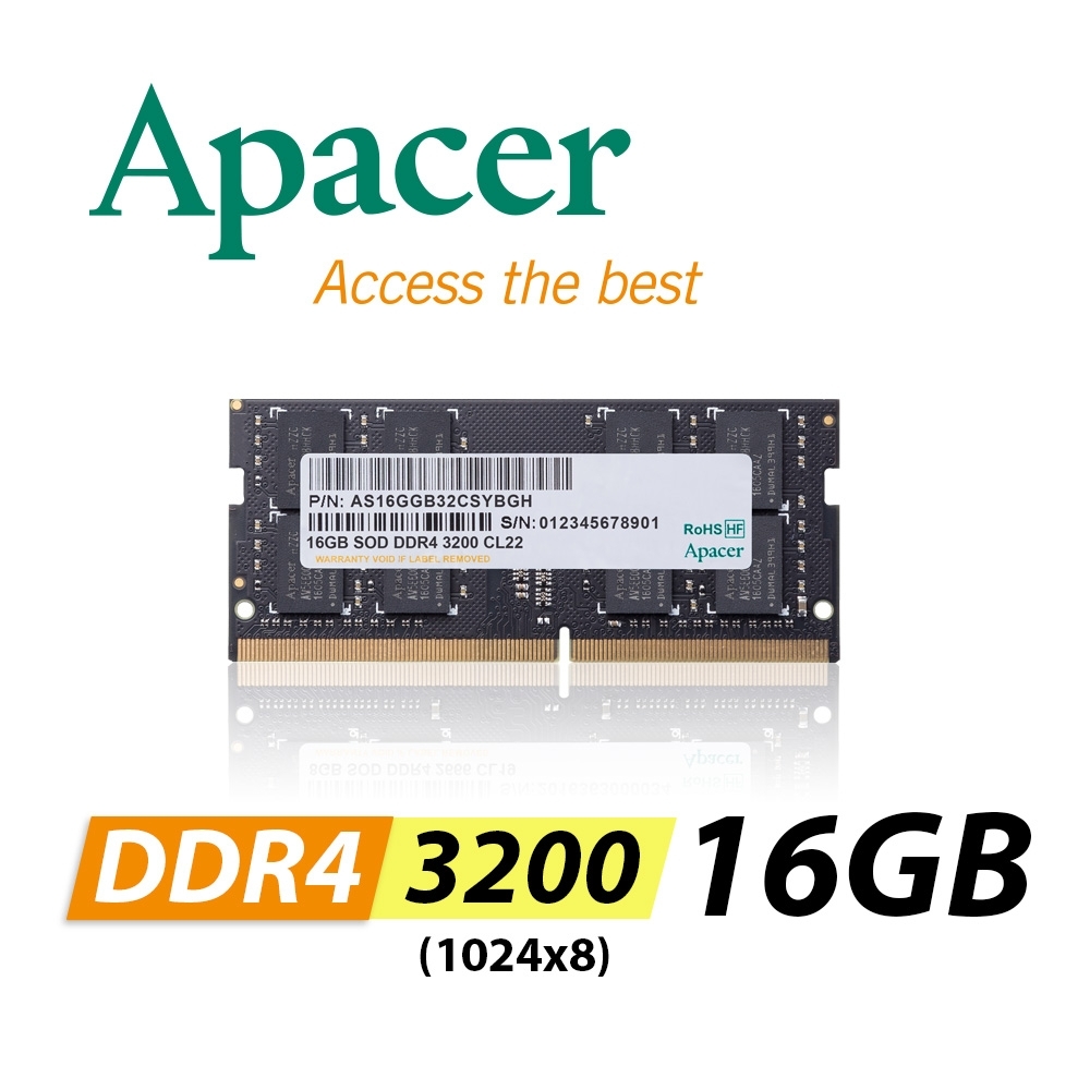 Apacer 16GB DDR4 3200 1024x8 筆記型記憶體| DDR4 | Yahoo購物中心