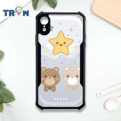 TRON iPhone XR 卡通塗鴉動物 四角防摔 機甲殼 軟硬殼 手機殼