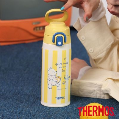 THERMOS膳魔師小熊維尼100週年不鏽鋼可提式真空保溫瓶550ml(JOS-550WP-HDLM)