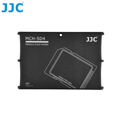 JJC超薄名片型收納4張TF記憶卡即4張SD卡收納儲存盒MCH-SD4GR(共可儲存4張SDSDHC或SDXC記憶卡)儲藏盒，可放口袋皮夾錢包