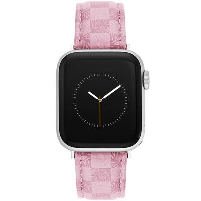 STEVE MADDEN Apple Watch 錶帶  C字皮錶帶- 粉色格紋 (不含手錶）