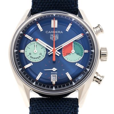 TAG HEUER 豪雅 CARRERA 系列Skipper計時腕錶(CBS2213.FN6002)x藍x39mm