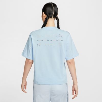 NIKE 耐吉 女 T恤 休閒短袖上衣 藍色系-AS W NSW SS TEE BOXY BSB GCEL-II0446441