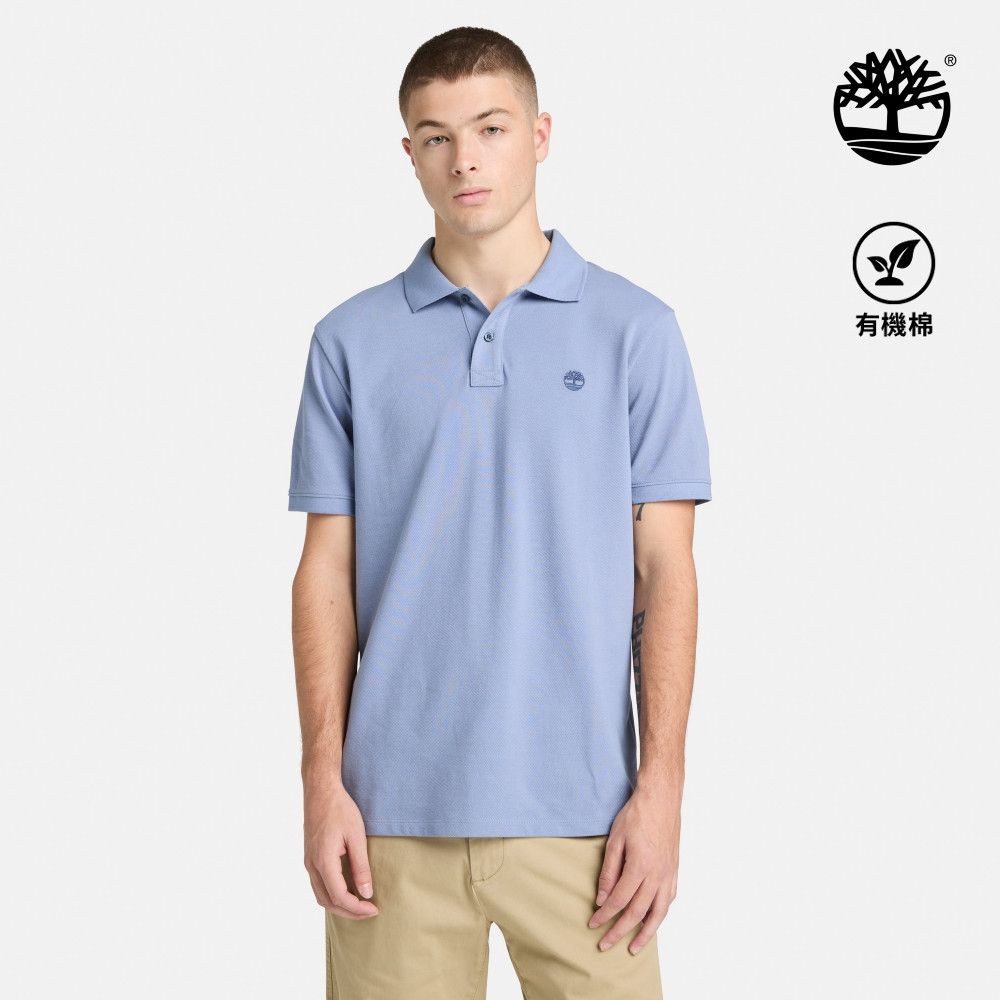Timberland官方旗艦 精選休閒短袖Polo衫 男款(多款任選) (M.男款灰藍色)