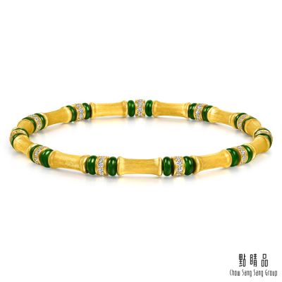 點睛品 竹影耀光 鑽石黃金手鍊